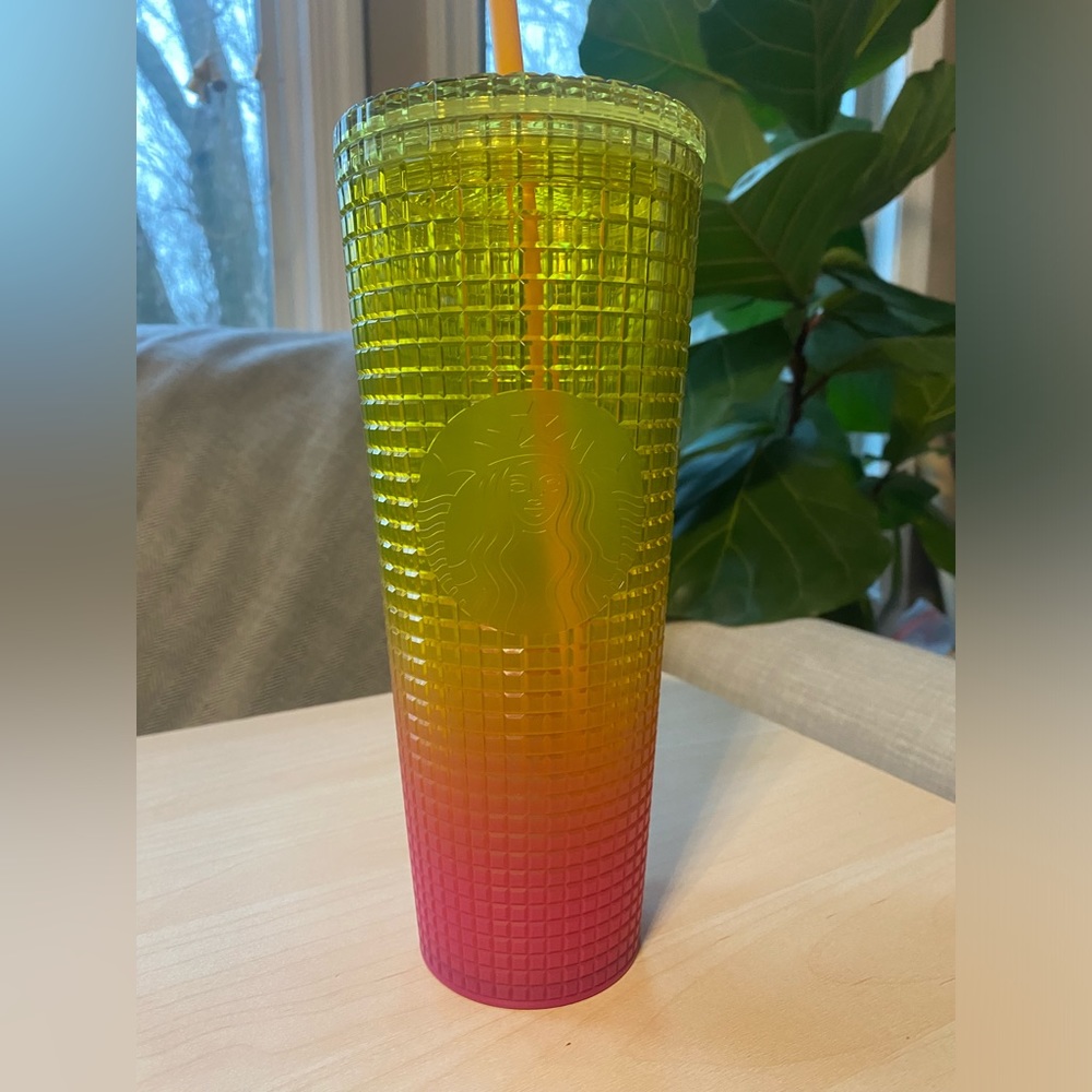 Starbucks Tumbler Lemon Pink Gradient Summer 2022